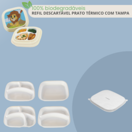 Refil Descartável Prato Térmico com tampa