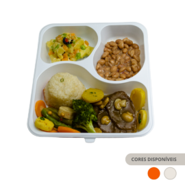 Marmitex de Plástico Descartável – 3 divisões